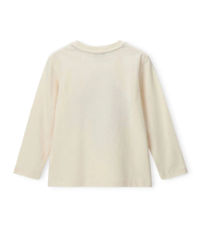 Μακρυμάνικη μπλούζα από βαμβάκι με στρογγυλή λαιμόκοψη ριμπ. Μαλακή και άνετη, διακοσμημένη με στάμπα για ένα καθημερινό και μοντέρνο στυλ.