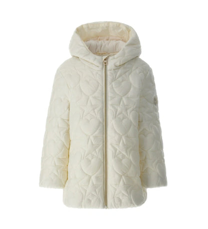 Καπιτονέ και ενισχυμένο παρκά με κουκούλα επενδυμένη με βελούδινη μουσελίνα και μακριά μανίκια. Διαθέτει φόδρα από νάιλον σε αντίστοιχο χρώμα, φερμουάρ στο μπροστινό μέρος, πρακτικές τσέπες και διακοσμητικό λογότυπο με στρας. Ένα ζεστό και κομψό παλτό που συνδυάζει άνεση και μόδα για τις πιο κρύες μέρες.