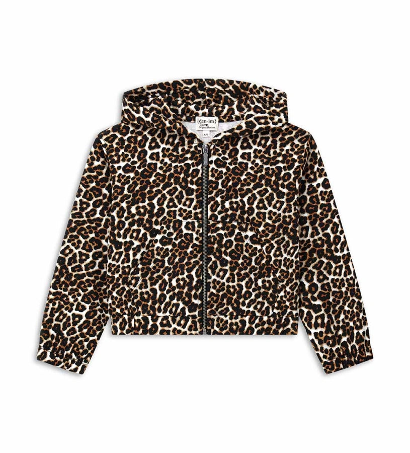 Βαμβακερό φούτερ με κουκούλα και μακριά μανίκια, ελαστικό τελείωμα και μανσέτες, μπροστινό κλείσιμο με φερμουάρ και υπερμοντέρνο animal print.