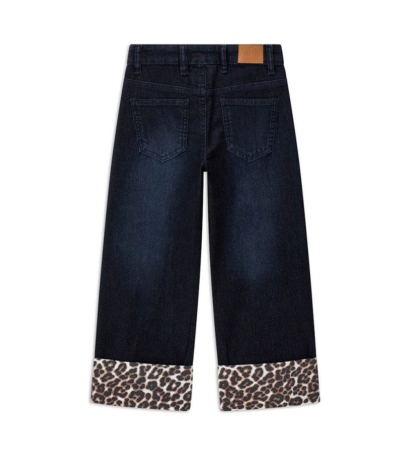 Original Marines Παντελόνι Denim με Leopard Μπατζάκι FF25