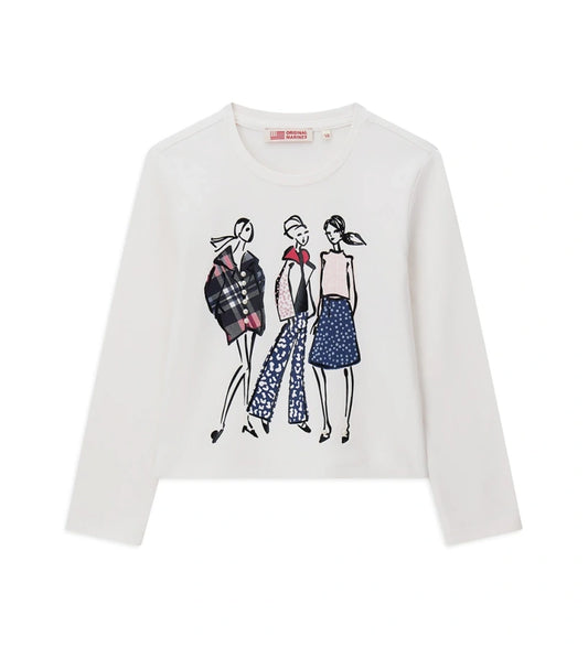 Original Marines Μπλούζα με Στάμπα και Πέρλες Μακρυμάνικη FF25