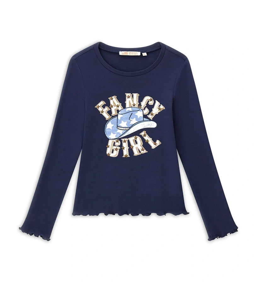 Άνετη και μοντέρνα μπλούζα σε ριπ ύφανση με στρογγυλή λαιμόκοψη και μακριά μανίκια. Διακοσμημένη με τύπωμα στο μπροστινό μέρος, εμπλουτισμένο με τρουκς, προσφέρει μια τολμηρή και στιλάτη πινελιά. Ιδανική για κοριτσίστικες casual εμφανίσεις με χαρακτήρα.