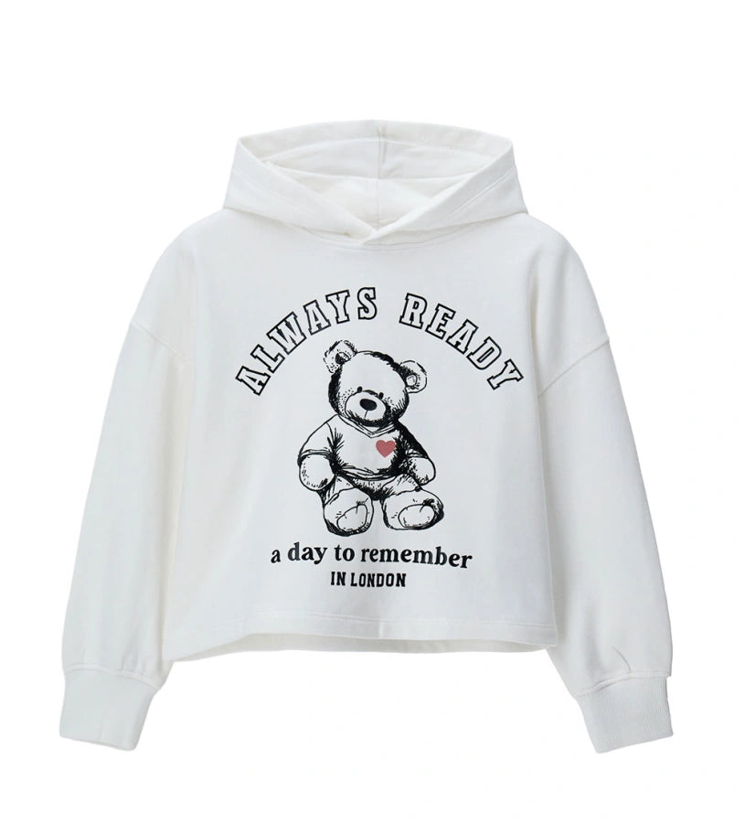 Βαμβακερή μπλούζα με κουκούλα και τύπωμα. Τα ριμπ τελειώματα προσθέτουν στυλ και άνεση για μια μοντέρνα εμφάνιση.