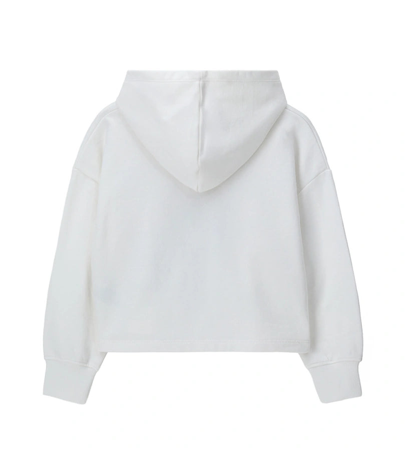 Βαμβακερή μπλούζα με κουκούλα και τύπωμα. Τα ριμπ τελειώματα προσθέτουν στυλ και άνεση για μια μοντέρνα εμφάνιση.