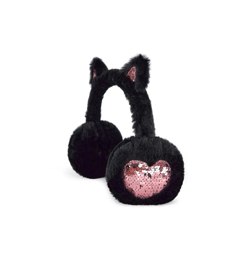Ακουστικά earmuffs σε σχήμα καρδιάς, διακοσμημένα με κεντημένο αστέρι από παγιέτες — ένα ζεστό και λαμπερό αξεσουάρ. Ιδανικό για να προσθέσει κομψότητα και λάμψη στις καθημερινές χειμερινές εμφανίσεις.
