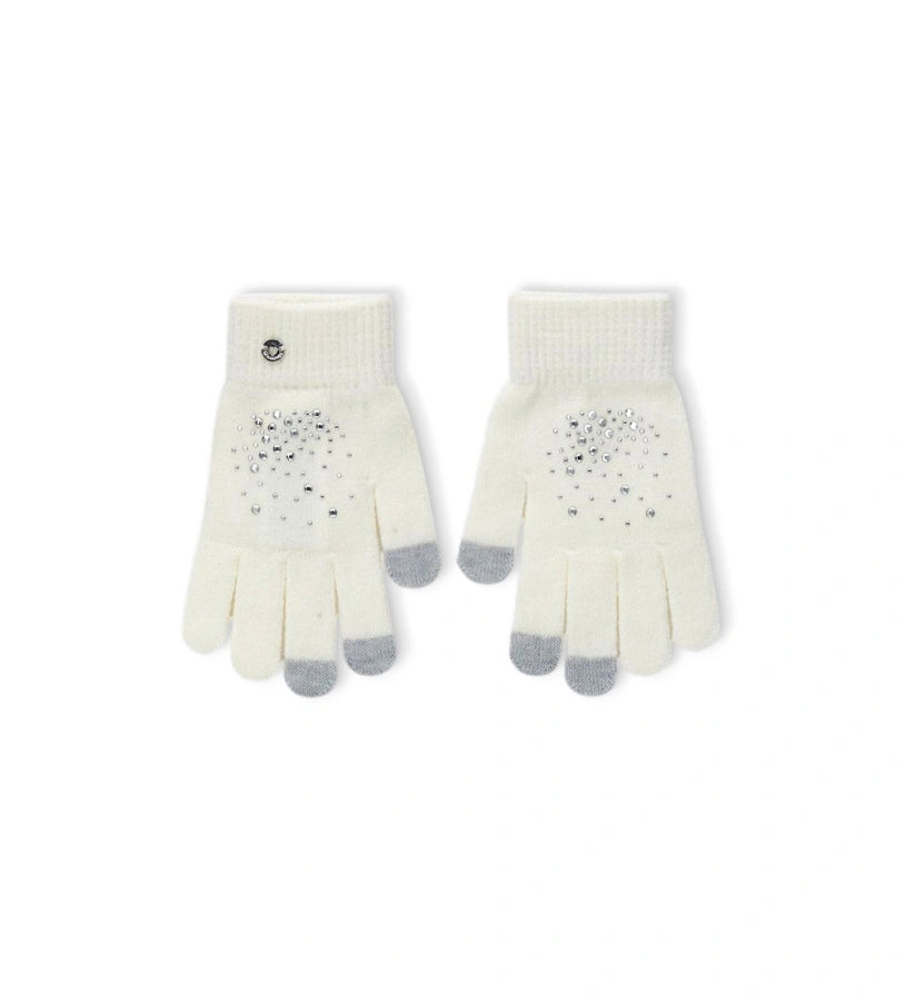 Μαγικά γάντια με τεχνολογία αφής, διακοσμημένα με στρας και χάντρες. Επιτρέπουν τη χρήση συσκευών αφής χωρίς να τα αφαιρείτε, προσφέροντας άνεση και στυλ στις κρύες μέρες.