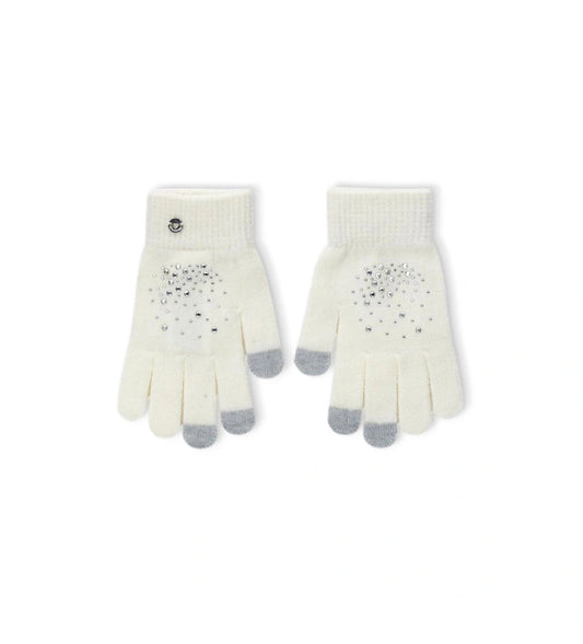 Μαγικά γάντια με τεχνολογία αφής, διακοσμημένα με στρας και χάντρες. Επιτρέπουν τη χρήση συσκευών αφής χωρίς να τα αφαιρείτε, προσφέροντας άνεση και στυλ στις κρύες μέρες.