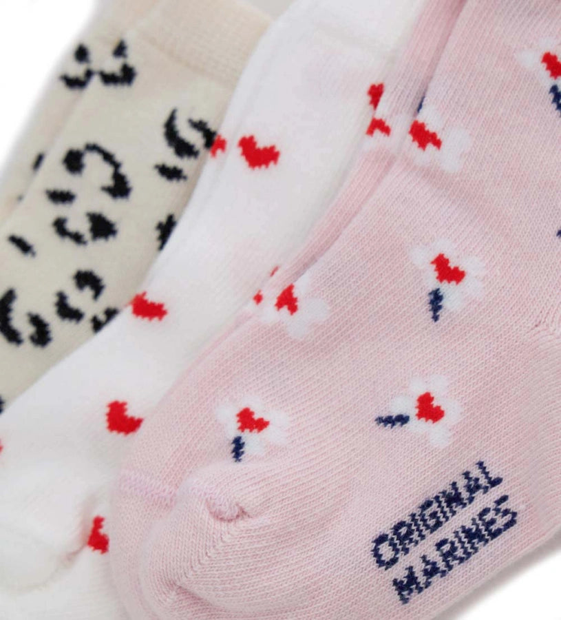 Σετ τριών ζευγαριών καλτσών με σχέδιο jacquard. Άνετες, ευέλικτες και ιδανικές για κάθε περίσταση.