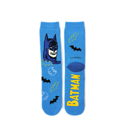Κάλτσες Batman με αντιολισθητική σόλα και ζακάρ σχέδιο, που εξασφαλίζουν άνεση και ασφάλεια σε κάθε βήμα.