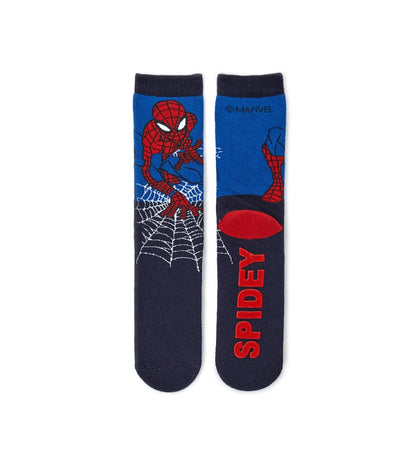 Κάλτσα Spidey με αντιολισθητική σόλα και ζακάρ σχέδιο, ιδανική για να εξασφαλίζει ασφάλεια και άνεση σε κάθε βήμα.