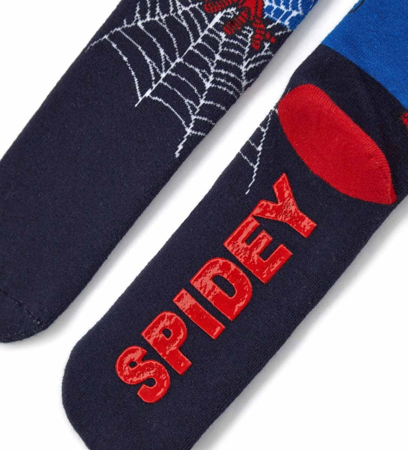 Κάλτσα Spidey με αντιολισθητική σόλα και ζακάρ σχέδιο, ιδανική για να εξασφαλίζει ασφάλεια και άνεση σε κάθε βήμα.