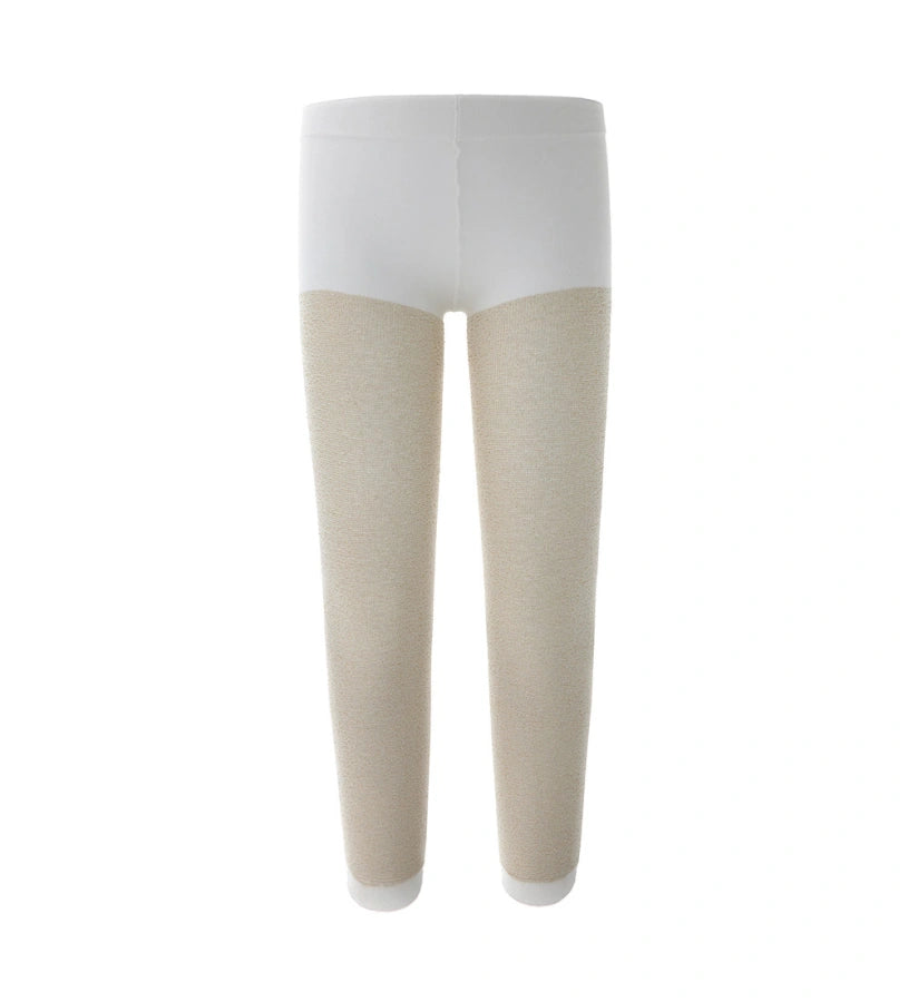 Καλσόν από μικροΐνα με σχέδιο και λεπτομέρειες λούρεξ. Άνετα, ζεστά και ιδανικά για ιδιαίτερες περιστάσεις.