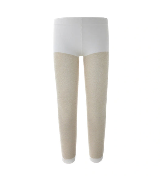 Καλσόν από μικροΐνα με σχέδιο και λεπτομέρειες λούρεξ. Άνετα, ζεστά και ιδανικά για ιδιαίτερες περιστάσεις.