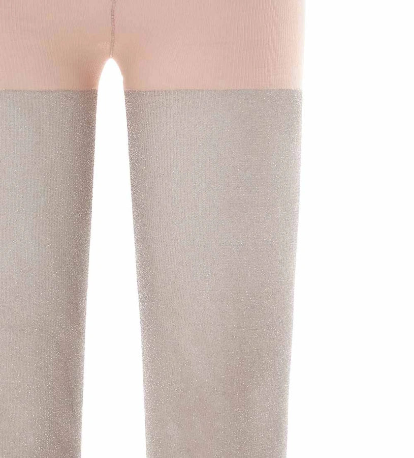 Καλσόν από μικροΐνες με ριγέ σχέδιο και λεπτομέρειες lurex. Άνετο και κομψό, ιδανικό για ιδιαίτερες περιστάσεις.