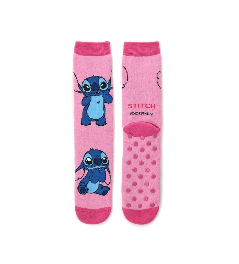 Κάλτσα με αντιολισθητική σόλα, ζακάρ σχέδιο και χαρακτήρα Disney Stitch. Ασφαλής, άνετη και διασκεδαστική, ιδανική για στιγμές χαλάρωσης.
