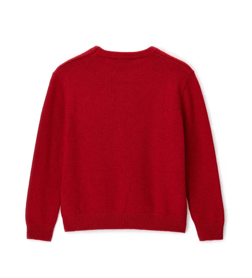 Πλεκτή μπλούζα από μείγμα μαλλιού με στρογγυλή λαιμόκοψη και ριμπ τελειώματα σε λαιμό και μανσέτες. Μαλακή, ζεστή και εκλεπτυσμένη, διακοσμημένη με μεταλλικό μενταγιόν μπροστά για μια κομψή λεπτομέρεια.