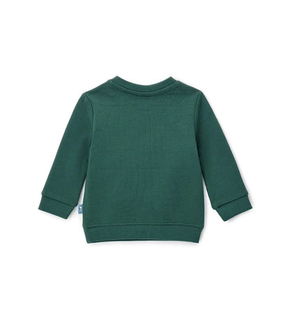 Πράσινο παιδικό φούτερ Peanuts από ζεστό βαμβάκι, με στρογγυλή λαιμόκοψη, τύπωμα και κέντημα στο μπροστινό μέρος, καθώς και ριμπ τελειώματα για άνετη εφαρμογή. Για τα μεγέθη έως 2–3 ετών διαθέτει πρακτικό άνοιγμα με κουμπιά-σούστες για μεγαλύτερη ευκολία στο ντύσιμο. Ένα χαριτωμένο και μοντέρνο κομμάτι για τις καθημερινές εμφανίσεις των παιδιών.