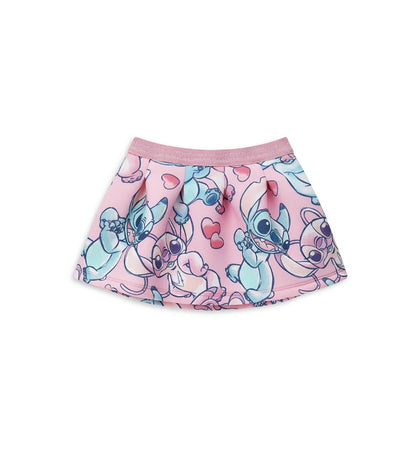Φούστα από νεοπρένιο με σχέδιο Disney Stitch και άνετη ελαστική μέση από λούρεξ ζακάρ. Τολμηρή και φωτεινή, ιδανική για ζωηρά και διασκεδαστικά looks.