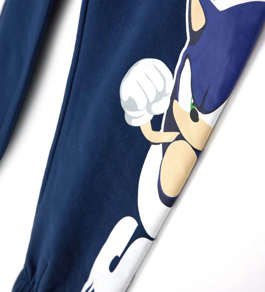 Βαμβακερό παντελόνι φόρμας Sega Sonic με ελαστική μέση, ρυθμιζόμενο κορδόνι και πλαϊνό τύπωμα, για άνετη και δυναμική εμφάνιση.