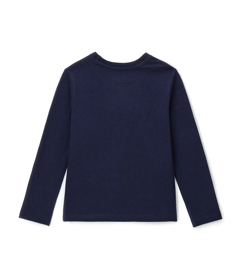 Μπλούζα Nirvana από ελαστικό βαμβάκι με στρογγυλή λαιμόκοψη, μακριά μανίκια, εμβληματικό τύπωμα και διακοσμητικές λεπτομέρειες με στρας στο μπροστινό μέρος για ένα ροκ και λαμπερό look.