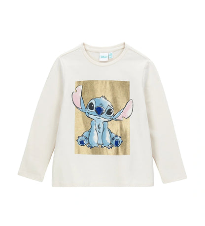 Παιδική μπλούζα Disney Stitch από ελαστικό βαμβάκι με μακριά μανίκια και στρογγυλή λαιμόκοψη. Διακοσμημένη με τύπωμα του Stitch στο μπροστινό μέρος και λαμπερές foil λεπτομέρειες, προσφέρει χαριτωμένο και μοντέρνο στυλ για κάθε μέρα.