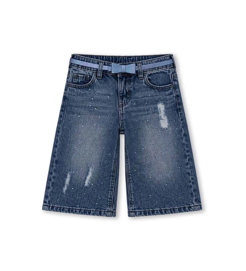 κοριτσίστικο τζιν παντελόνι wide-leg Original Marines με σκισίματα και ζώνη για κορίτσια 6 μηνών έως 5 ετών.