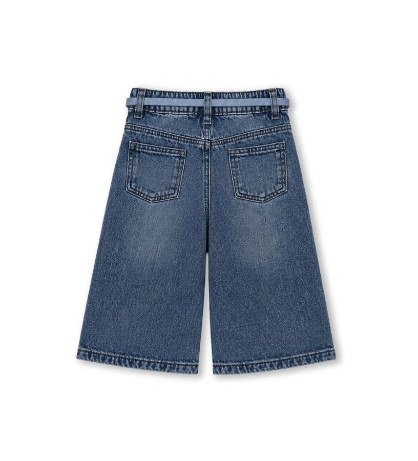 κοριτσίστικο τζιν παντελόνι wide-leg Original Marines με σκισίματα και ζώνη για κορίτσια 6 μηνών έως 5 ετών.