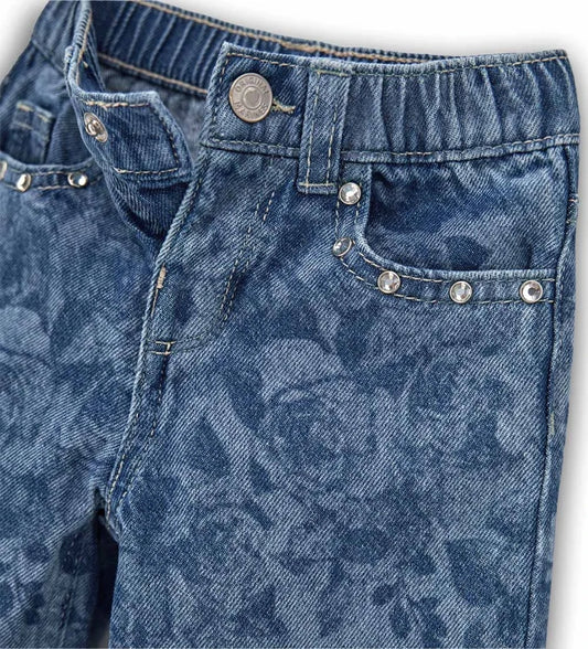 κοριτσίστικο τζιν παντελόνι wide-leg Original Marines με allover print για κορίτσια 6 μηνών έως 5 ετών.