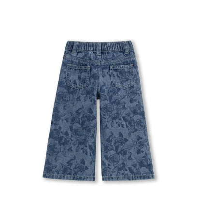 κοριτσίστικο τζιν παντελόνι wide-leg Original Marines με allover print για κορίτσια 6 μηνών έως 5 ετών.