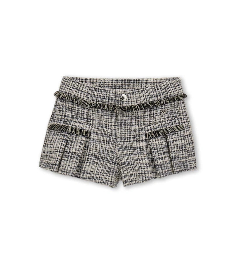 κοριτσίστικη βερμούδα Original Marines σε πλεκτό tweed με κρόσσια.