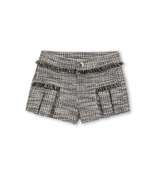 κοριτσίστικη βερμούδα Original Marines σε πλεκτό tweed με κρόσσια.