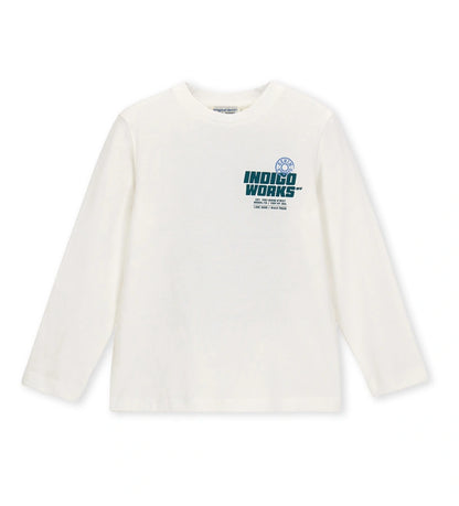 αγορίστικη off-white βαμβακερή μακρυμάνικη μπλούζα Original Marines για αγόρια 5 έως 14 ετών.