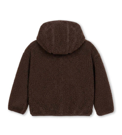 σκούρα καφέ αγορίστικη ζακέτα faux fur Original Marines με κουκούλα και υφασμάτινη τσέπη.