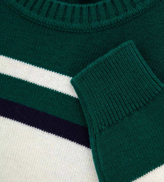 πράσινη αγορίστικη πλεκτή μπλούζα pullover Original Marines με ρίγες jacquard.