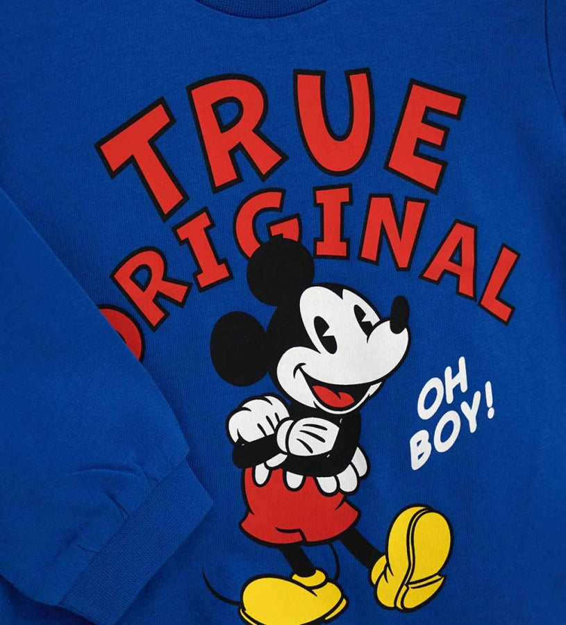 μπλε βρεφική βαμβακερή πυτζάμα Original Marines με στάμπα Disney Mickey Mouse.