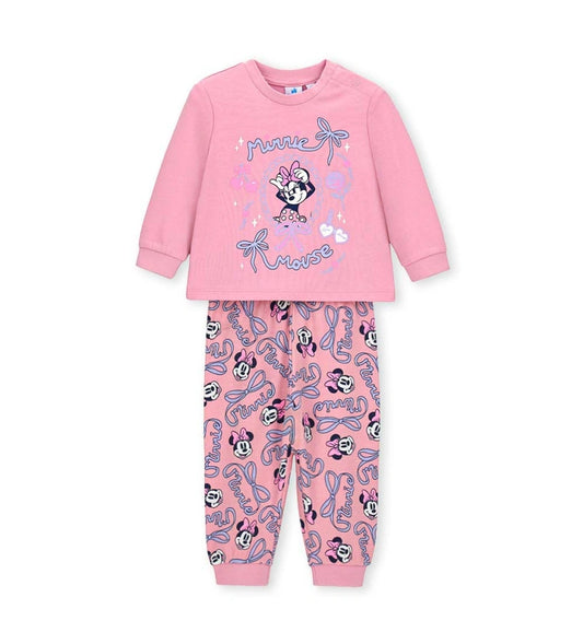 ροζ βρεφική βαμβακερή πυτζάμα Original Marines με στάμπα Disney Minnie Mouse και παντελόνι allover print.