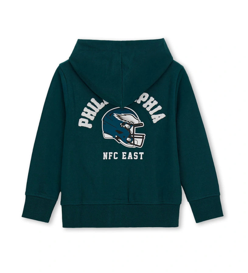 πράσινη αγορίστικη ζακέτα φούτερ Original Marines NFL Eagles με κουκούλα και φερμουάρ.