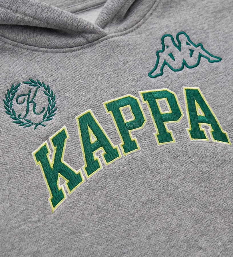 γκρι κοριτσίστικη φούτερ μπλούζα Original Marines Kappa με κουκούλα και κεντημένα λογότυπα.