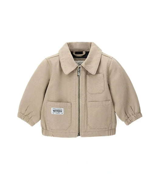 Παιδικό μπουφάν bomber για αγόρι βαμβακερό με γιακά πουκαμίσου.