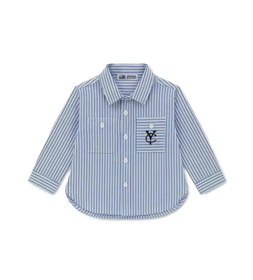 Παιδικό μακρυμάνικο ριγέ πουκάμισο Original Marines από ελαφριά βαμβακερή ποπλίνα.