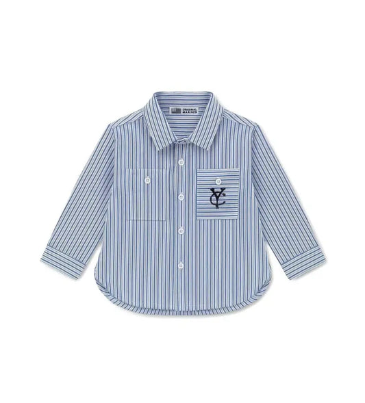 Παιδικό μακρυμάνικο ριγέ πουκάμισο Original Marines από ελαφριά βαμβακερή ποπλίνα.