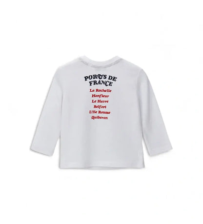 Original Marines λευκή μακρυμάνικη μπλούζα αγοριού 6 μηνών–5 ετών με ναυτικό print, οργανικό βαμβάκι, ιδανική για παιδικό σταθμό και βόλτες Άνοιξη–Φθινόπωρο