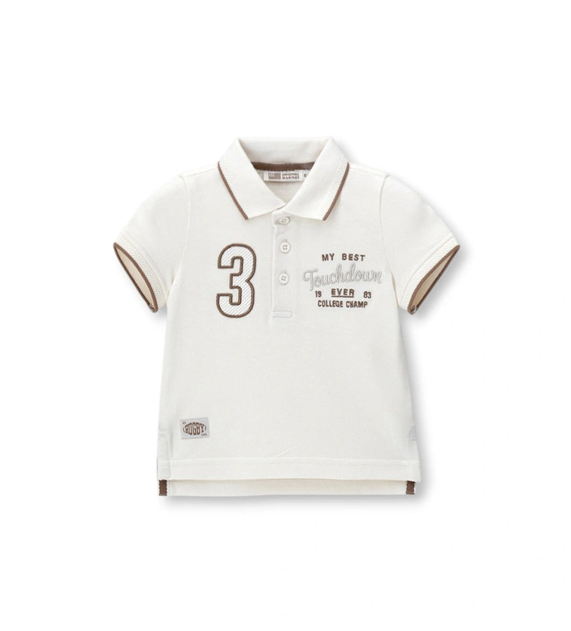 Παιδικό κοντομάνικο πόλο για αγόρι από 100% βαμβακερό πικέ με κέντημα στο στήθος.
