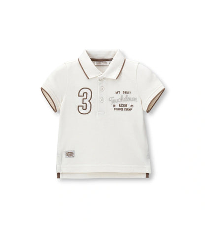 Παιδικό κοντομάνικο πόλο για αγόρι από 100% βαμβακερό πικέ με κέντημα στο στήθος.