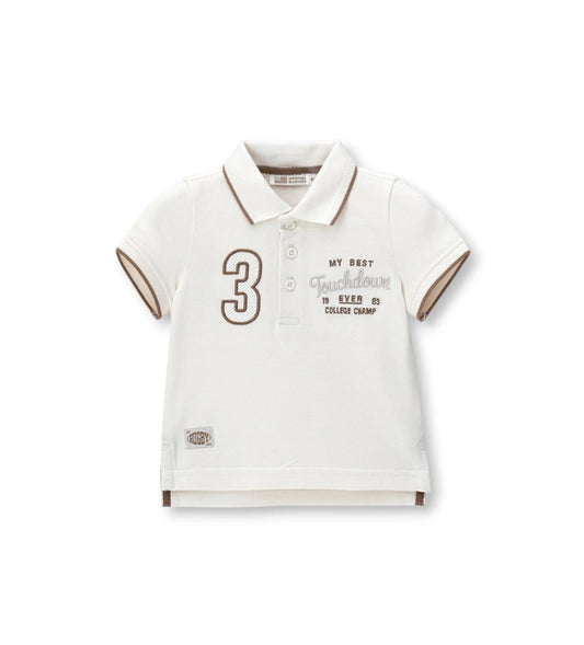 Παιδικό κοντομάνικο πόλο για αγόρι από 100% βαμβακερό πικέ με κέντημα στο στήθος.