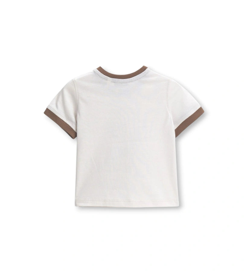 Η πίσω όψη του λευκού βαμβακερού T-shirt Original Marines για ηλικίες 6 μηνών έως 5 ετών.