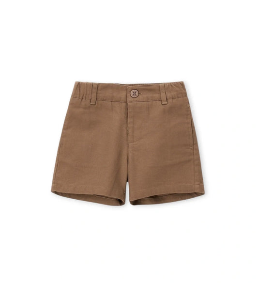 Παιδική βερμούδα για αγόρι από βαμβάκι και λινό shuttle-weave με ελαστική μέση.