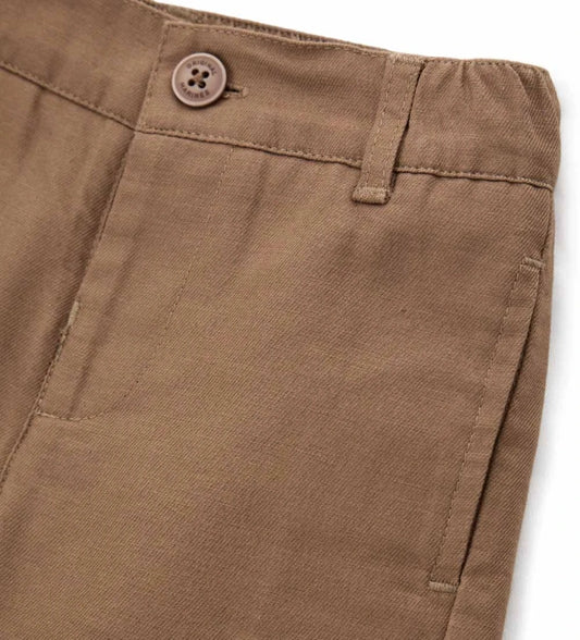 Λεπτομέρεια από την πίσω τσέπη και την ύφανση της αγορίστικης βερμούδας.