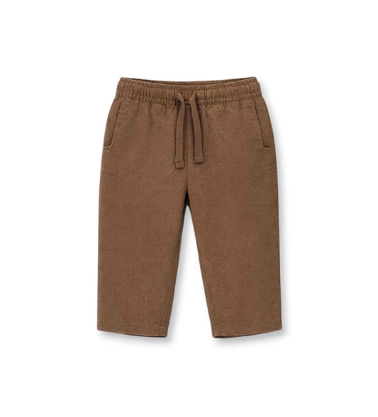 Παιδικό παντελόνι για αγόρι από μείγμα λινού και lyocell με κορδόνι στη μέση.