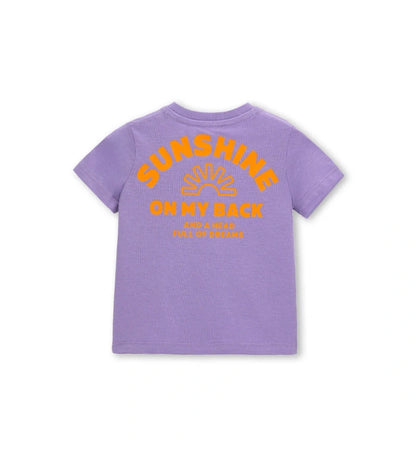 Μπροστινή όψη του αγορίστικου T-shirt Original Marines σε μοβ χρώμα με καλοκαιρινό γραφικό.